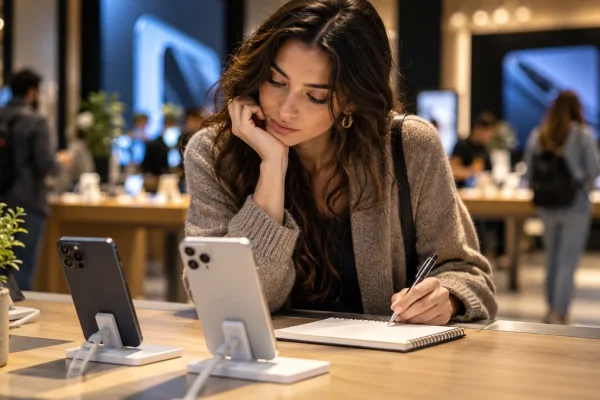Équipements électroniques présentés dans un magasin