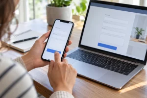 Illustration : Test d’un formulaire sur un smartphone et un ordinateur