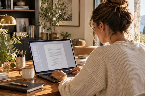 Édition de documents sur un ordinateur portable