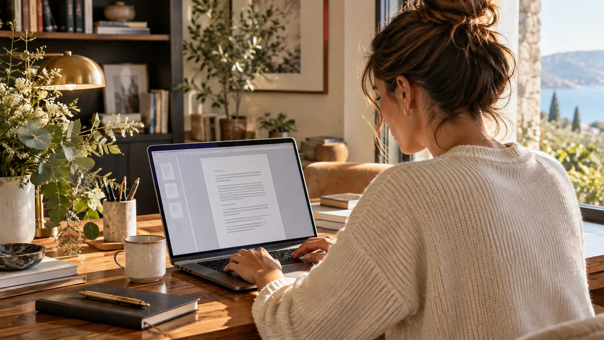 Édition de documents sur un ordinateur portable
