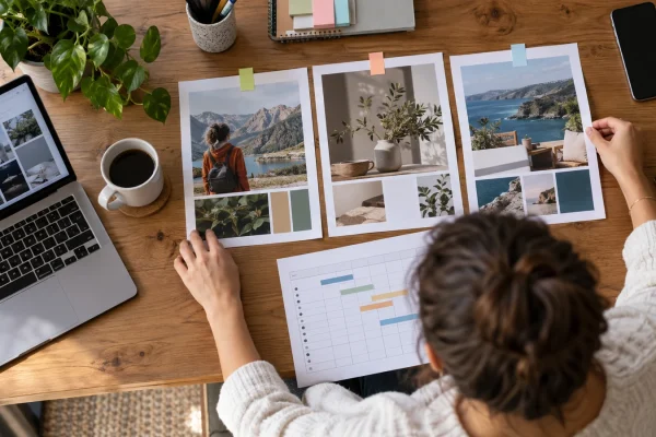 Illustration : Organisation de supports de campagnes marketing et d’une feuille de suivi
