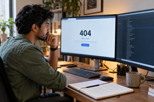 Illustration : Contrôle de liens et d’une page d’erreur après une refonte web
