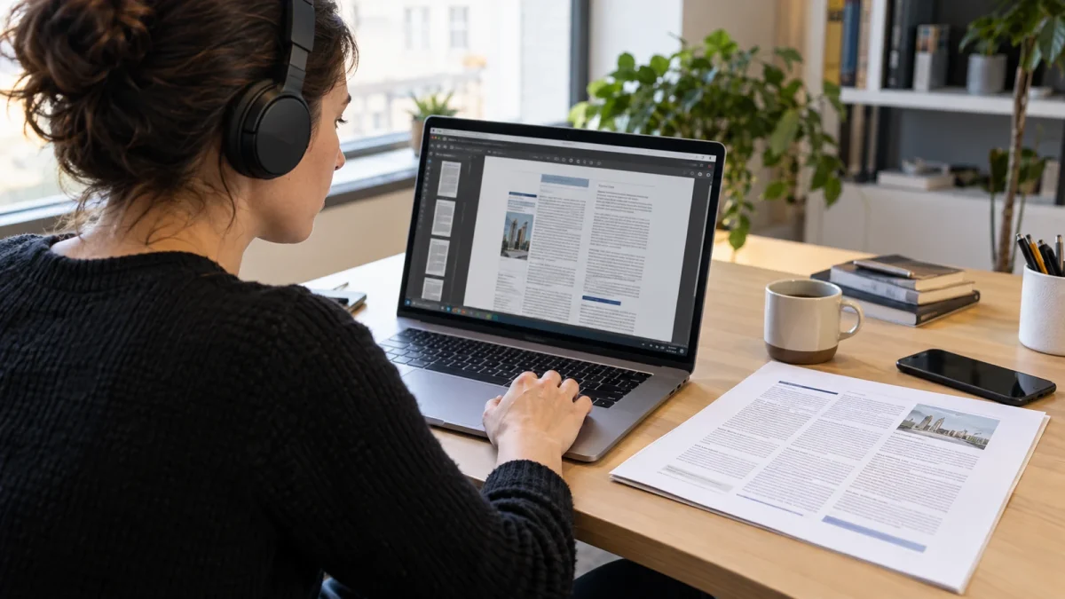 Illustration : Contrôle d’un PDF à colonnes et de son accessibilité