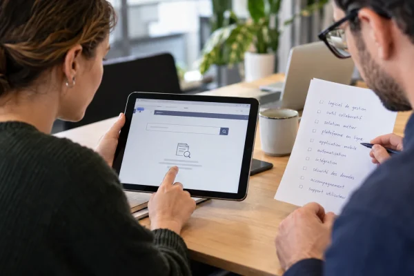 Illustration : Contrôle d’une recherche sans résultat sur une tablette