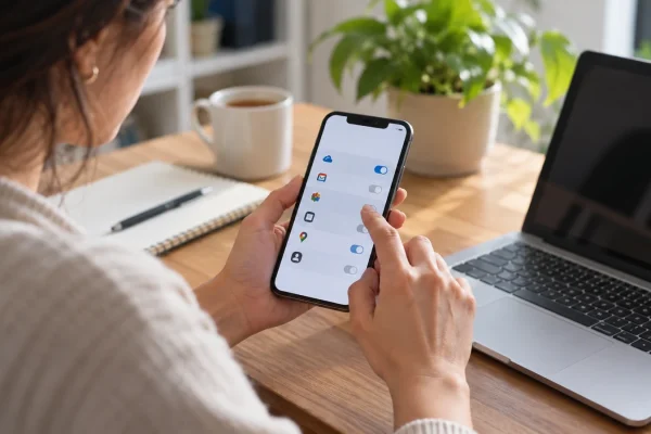 Illustration : Vérification des autorisations d’applications sur un smartphone