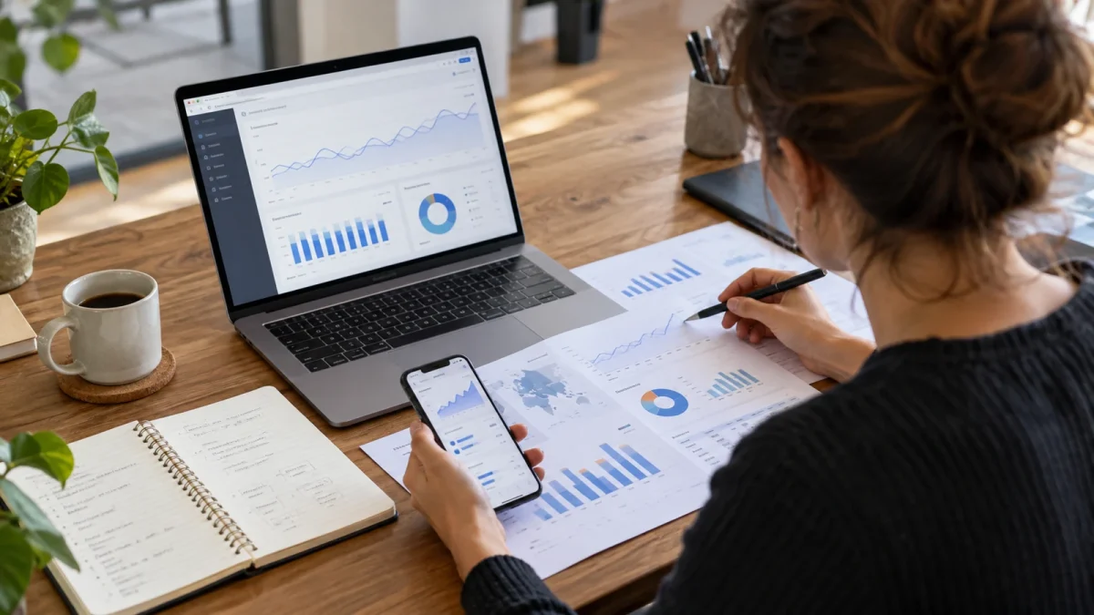 Illustration : Examen de statistiques web et de parcours de visite