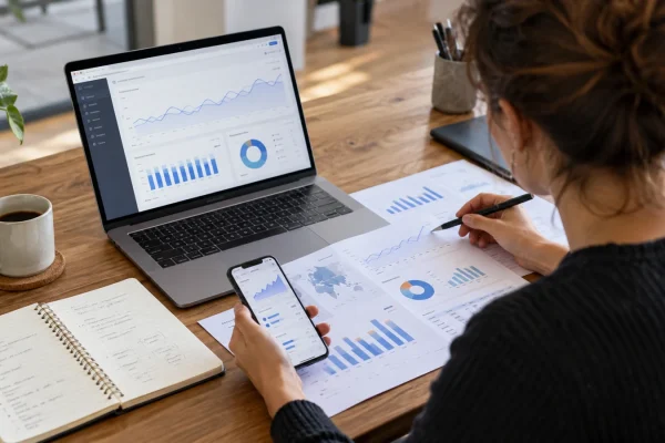 Illustration : Examen de statistiques web et de parcours de visite