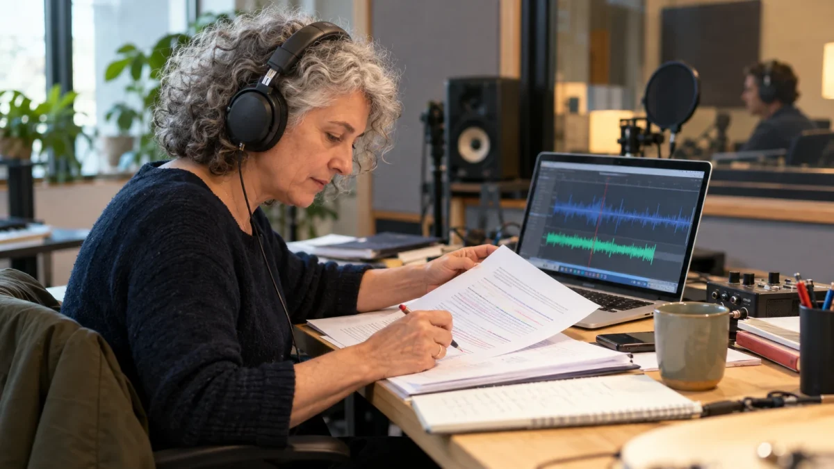 Illustration : Écoute d’un enregistrement et correction d’une transcription