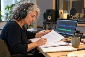 Illustration : Écoute d’un enregistrement et correction d’une transcription