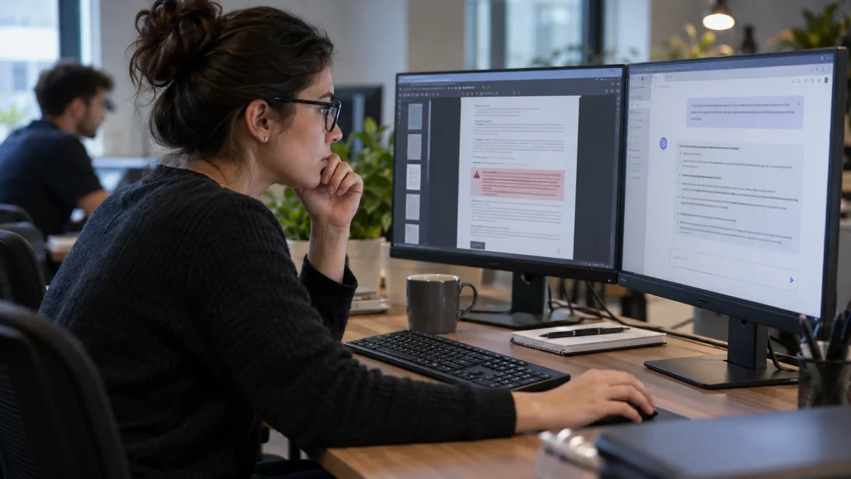 Illustration : Analyse d’un document suspect et d’une interface de dialogue avec une IA